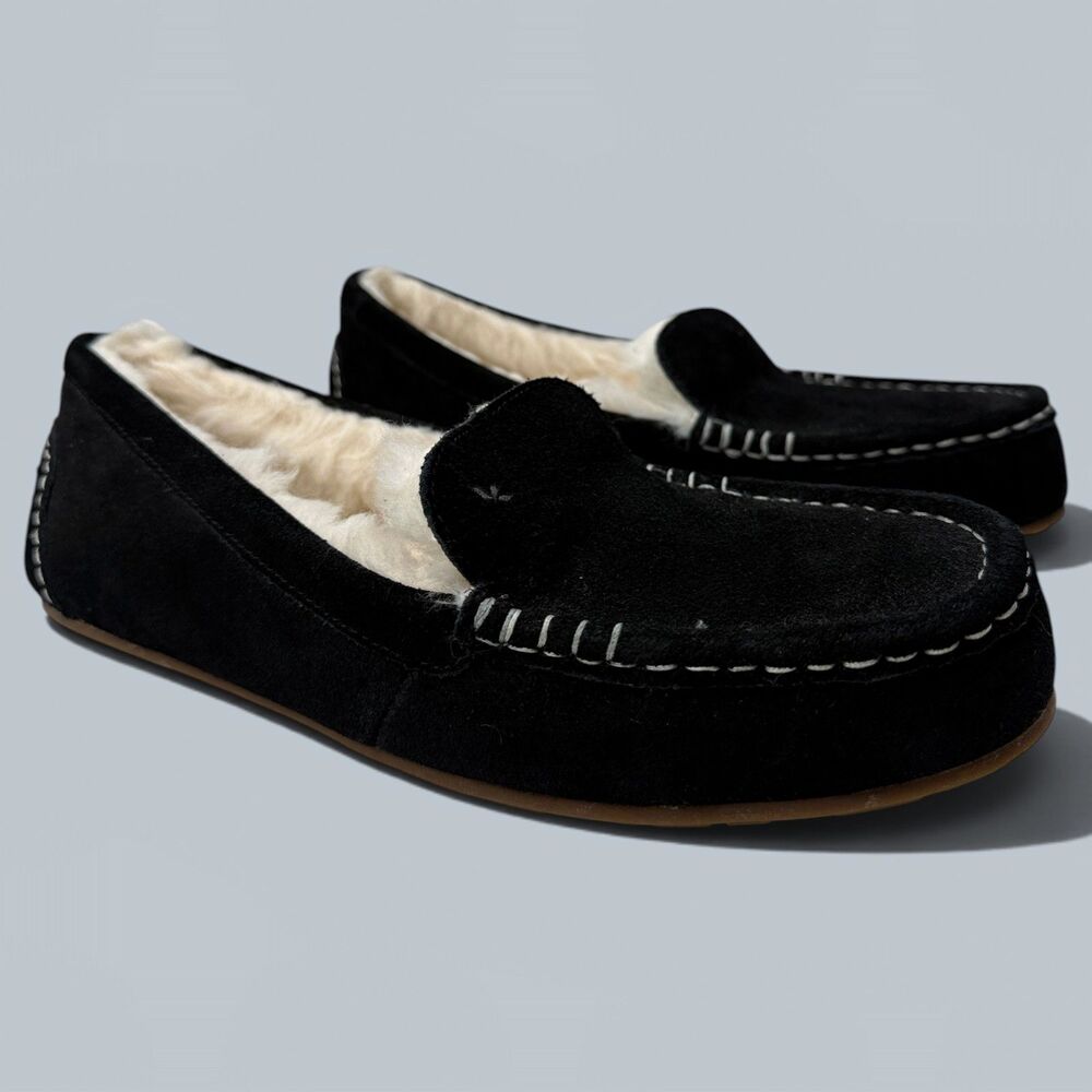 Koolaburra by UGG Lezly Black Suede Moccasin Slippers Women's 10